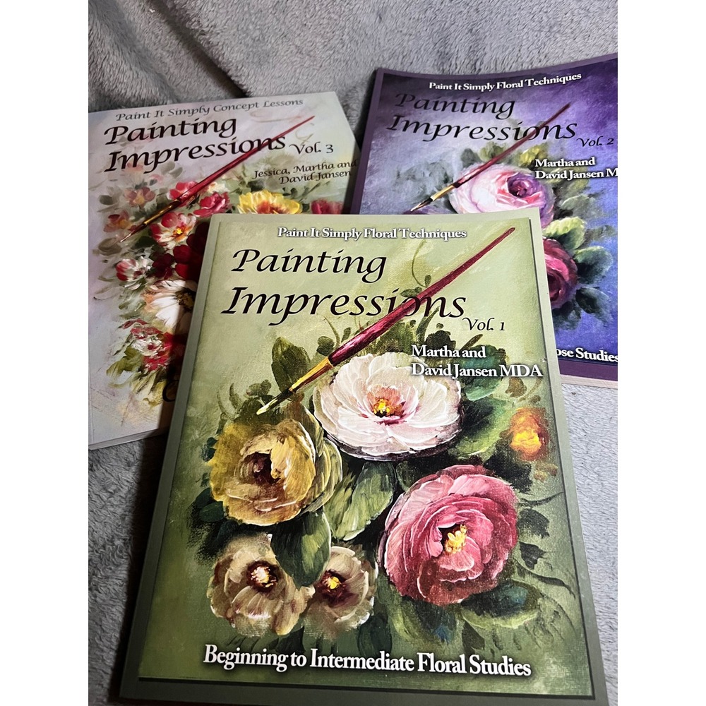 Paint It Simply Painting Impressions Vol 1 2 3 Floral Art Books DVD Lot New